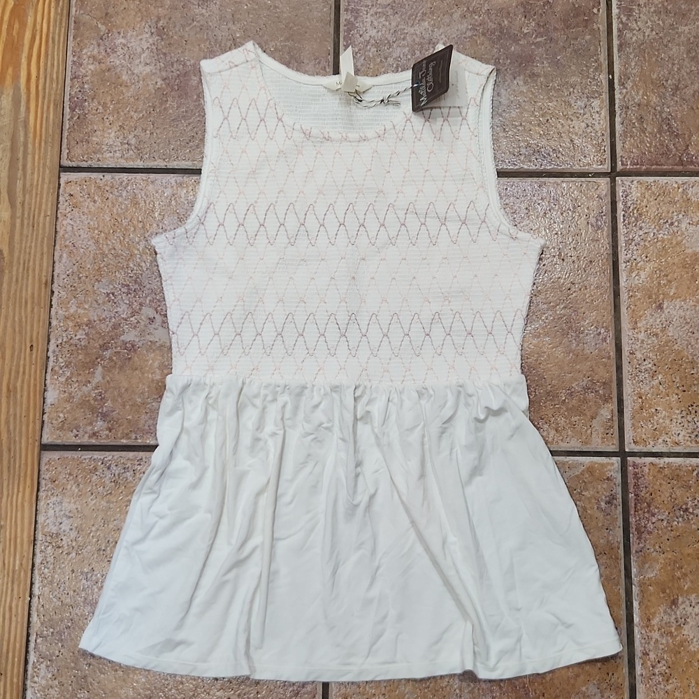 Matilda Jane off white peplum top women's size small NWT